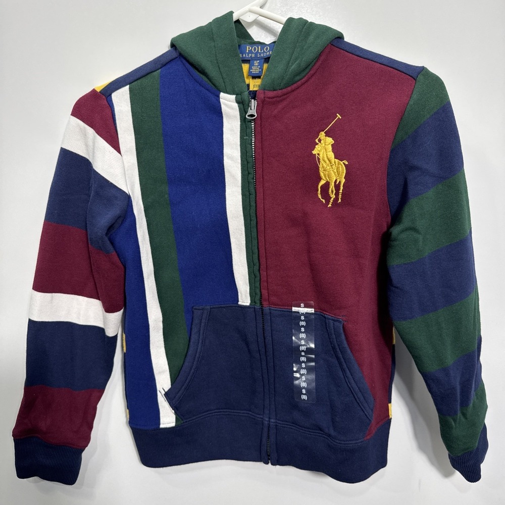 Polo Ralph Lauren Hoodie‎ Boys Size 8 Jacket Big Pony Full Zip Jacket Youth NWT